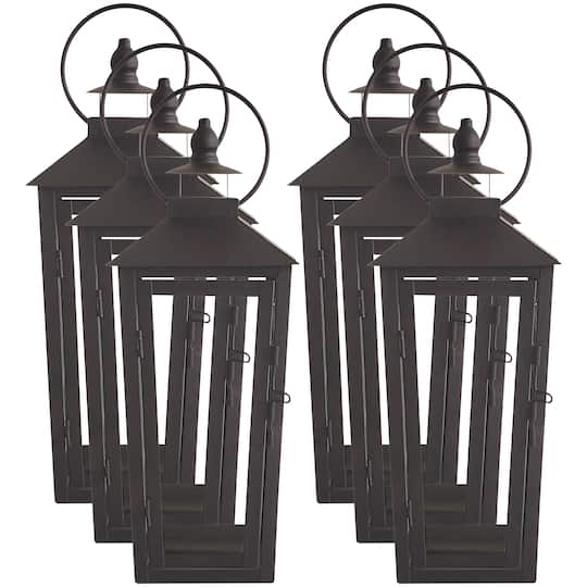 Michaels, 8 Pack: 12.2" Black Metal Lantern by Ashland® – Category: Candle Lanterns